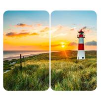 2 viryklių dangčiai iš grūdinto stiklo 52x30 cm Lighthouse - Maximex