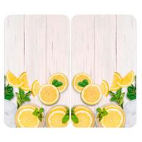 Iš grūdinto stiklo viryklės dangčiai 2 vnt. 52x30 cm Lemons – Wenko