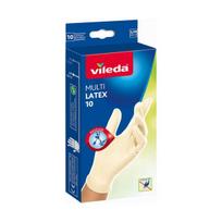 10 vnt. VILEDA vienkartinių daugiasluoksnių lateksinių pirštinių - S-M dydis