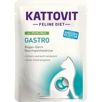 KATTOVIT Feline Diet Gastro Turkey su ryžiais - šlapias kačių ėdalas - 85 g