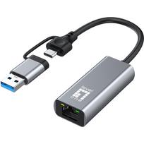 LevelOne USB-0423. Übertragungstechnik: Kabelgebunden, Hostschnittstelle: USB Type-A/USB Type-C, Schnittstelle: Ethernet. Maximale Datenübertragungsrate: 2500Mbit/s. USB. Produktfarbe: Grau (USB-0423)