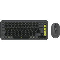 Logitech POP Icon Combo - Tastatur-und-Maus-Set - kabellos - Bluetooth LE - QWERTZ - Deutsch - Graphite, grün (920-013106)