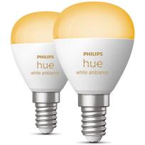 Signify Philips Hue White Amb. E14 Luster Tropfen Doppelpack 2x470lm [Energieklasse F] (929003573702)