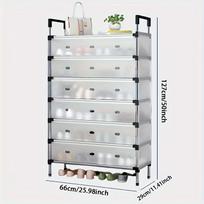 7-Tier Stainless Steel Shoe Rack - Dustproof, Durable Shoe Cabinet Organizer for Home, Bedroom, Office, Kitchen Storage, Shoe Storage Organizer 7-layer