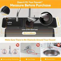 Kitchen Sink Splash Guard with 7° Slanted Design | Quick Drain, Snap-On Fix | Water Splash Catcher Suitable for Kitchen & Bathroom Countertops juoda