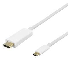 USB-C - HDMI kabelis DELTACO 4K UHD, paauksuotos jungtys,1m, baltas / R00140020