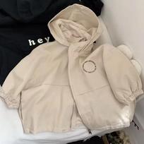 Boys and Girls Letter Hooded Windbreaker Children's Handsome Coat for Spring Autumn Wear 100cm