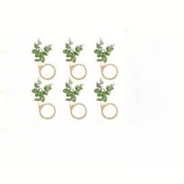 Napkin Rings Set of 6 , Eucalyptus Leaf Napkin Rings, Boho Napkin Rings 6pcs Eucalyptus Leaves žalia