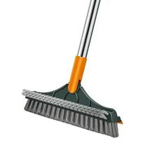 Vonios grindų šveitimo šepetys 2 viename valymo šepetys ilgu kotu nuimamas valytuvas magiškas šluotos šepetys valytuvas plytelėms virtuvės valymo įrankiai HGSC-1PC