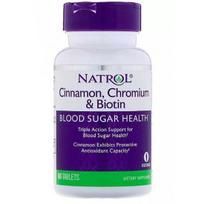 Natrol- Cinamonas, Chromas ir Biotinas, 60 tablečių