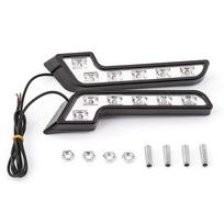 J-ouuo LED dienos šviesos, rūko žibintas, dienos šviesos žibintas, L formos, 6 LED, 12 V, atsparus vandeniui, juoda