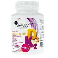 Aliness Vitaminas K2 FORTE MK-7 200 µg su Natto D3 - 60 kapsulių