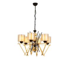 Liustra ant grandinės VARANA 6xE27/40W/230V juoda/auksinė