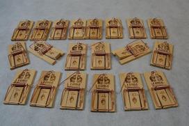 "Deu FA" 50 pelių gaudyklių, pagamintų iš buko medienos, pakuotė 9,5 x 5 cm graužikų gaudyklės