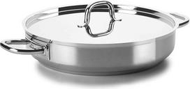 Lacor Chef-Luxe 54636 Paella-Pfanne mit Deckel, Edelstahl 18/10, 36 cm, Silber