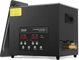 VEVOR 10L ultragarsinis valytuvas 240W skaitmeninis ultragarsinis valymo įrenginys su švelniu režimu ir geresniu degazavimu, 40 kHz pramoninis juvelyrinių dirbinių valytuvas su šildytuvu ir laikmačiu, skirtas akiniams, laikrodžiams, juodas