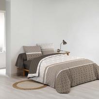 Rudos spalvos iš medvilnės dvigulė/itin ilga patalynė su paklode/6 dalių 240x220 cm Pacha – douceur d'intérieur