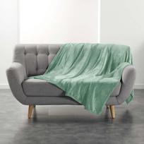 Šviesiai žalios spalvos iš mikroflanelės antklodė ir pledas 180x220 cm Flanou – douceur d'intérieur