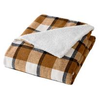 Rudos spalvos iš sherpa vilnos antklodė ir pledas 125x150 cm Ecossais – douceur d'intérieur
