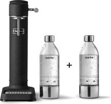 "Aarke Carbonator 3" nerūdijančio plieno vandens karbonizatorius su 2 x BPA neturinčiais buteliais, matinės juodos spalvos