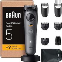 "Braun BT5565 Series 5" elektrinis barzdos skustuvas vyrams su 9 priedais, itin aštriais "ProBlade" ašmenimis, 120 min. baterijos veikimo laikas, belaidis barzdos skustuvas, 40 ilgių, atsparus vandeniui, pilkos spalvos
