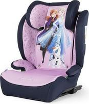 "Disney Frozen" automobilinė kėdutė su ISOFIX tvirtinimu, skirta mergaičių nuo 100 iki 150 cm ūgio saugumui, su princesės Elzos, Anos ir Sympaitco Olafo grafika violetiniame fone