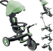 "Globber" - "Explorer 4-in-1" triratukas - keičiamo dydžio triratukas ir balansinis dviratukas mažyliams nuo 10 mėnesių iki 5 metų - 2 versija - šalavijo žalia
