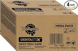 "Pedigree DentaStix Daily Oral Care" - dantų priežiūros užkandis mažiems šunims (5-10 kg) - vištienos ir jautienos skonio skanėstai šunims kasdienai - didelė pakuotė (1 x 112 vnt.)