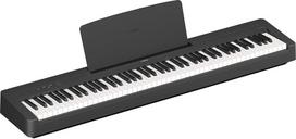 "Yamaha P-145BT" skaitmeninis pianinas - lengvas ir nešiojamas skaitmeninis pianinas su kompaktiška klaviatūra su 88 pasvertais klavišais ir 10 instrumentų garsų, "Bluetooth" - juodas