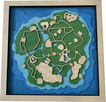Holzkarte für Gamer von PUBG Game - Gamer-Geschenk - Skulptur für Wanddekoration - Kunst aus Videospielen (SANHOK)