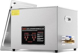 VEVOR ultragarsinis valytuvas 15L Profesionalus 360W valymo aparatas su laikmačiu ir šildytuvu, skaitmeninis 40kHz ultragarsinis valytuvas su krepšeliu, skirtas laikrodžiams, akiniams, juvelyriniams dirbiniams, laikikliams, pramoninėms dalims, įrankiams,