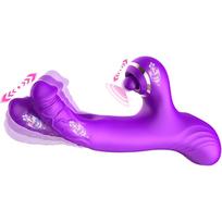 3 in 1 Vibratorius su Klitorio ir G taško Stimuliacija Moterims (10 režimų, Violetinis)