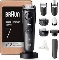 "Braun BT7545 Series 7" elektrinis barzdos skustuvas vyrams su 12 priedų, ilgai aštriais ašmenimis, 120 min. baterijos veikimo laikas, belaidis barzdos skustuvas, 40 ilgių, atsparus vandeniui, pilkos spalvos