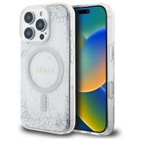 GUESS GUHMP16LRGRGES iPhone 16 Pro 6.3" silver hard case, resin gradient glitter, MagSafe