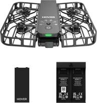 "HOVERAir X1" dronas su kamera, savarankiškai skraidantis kameros dronas su "Follow Me" režimu, kišeninis mini dronas, HDR vaizdo įrašymas, išmanūs skrydžio maršrutai, laisvų rankų valdymas, juodas (Combo)