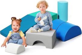 "JungleDove Baby Softplay" rinkinys: 9 dalių PU odos porolono minkštos žaidimų kaladėlės vaikams - minkšti žaidimai mažyliams - laipiojimo žaislas žaidimų aikštelėje