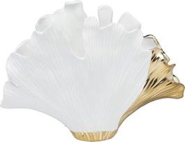 "Kare Design" vaza "Gingko Elegance", balta/auksinė, dekoratyvinė vaza, gėlių vaza, akmens masės, prieškambaris, valgomasis, 32 x 45 x 15 cm (V x Š x G)