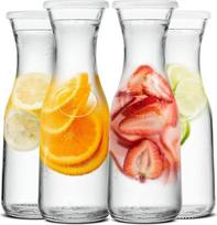 "Kook" stiklinės stiklinės taurės, gėrimų dozatorius, skaidrios taurės "Mimosa", buteliai vandeniui, vynui, pienui ir sultims, su plastikiniu dangteliu, galima plauti indaplovėje, 1000 ml, 4 vnt.