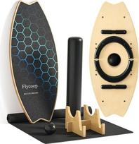 Balanso lenta, "Flycoop" balanso lenta Suaugusiųjų balanso lenta Medinė balanso lenta Vidinė lenta Surf Skateboard Indoor Surfboard Trick Board Balanso lenta, įskaitant ritinėlį, balanso kamuolį, kilimėlį, laikiklį