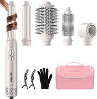 JINYAWA "5-in-1 Airstyler", plaukų stiliatorius su apvaliu šepečiu džiovintuvu, "Airstyler" šilto oro šepetys su 3 temperatūros nustatymais, garbanojimo geležis, skirta garbanoms, apimčiai, tiesinimui, džiovinimui