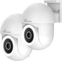 NIVIAN PTZ stebėjimo kamera, kamera "WiFi 2K Super HD", naktinis matymas, judesio aptikimas ir automobilio sekimas, suderinama su "Alexa" ir "Google Home", programėlė TUYA (0S4-Mini x2, PTZ lauko kamera)