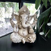 Pevfeciy Ganesha Figure Large Buddha Statue H-30 cm, Zen Garden Decoration Figures, Buddha Figure Elephant God, Handmade Sculpture Decoration for Home Decoration, Crafts, Gifts