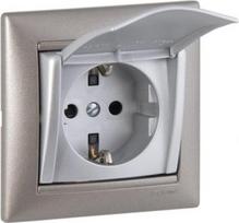 PRISE 2P+T SCHUKO A VOLET ALU 770122 | 3245067701225