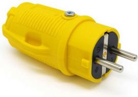PRO rubber, yellow plug 2P+E 16A 250V IP54 PR250YL | 4752255028976