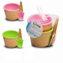 Indeliai plastikiniai ICECREAM 10x7cm 2vnt su šaukšteliais