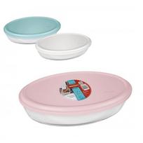 Kepimo indas stiklinis 2.4L ovalus 30x21x6cm