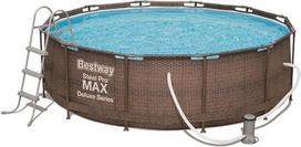 "Bestway Steel Pro Max Frame Pool" baseino komplektas "Deluxe Round Rattan Look" 366 x 100 cm