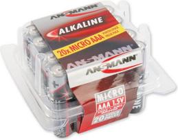 Šarminių baterijų paketas Ansmann, AAA, 1,5 V, Raudona, 20 vnt