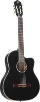Ortega Guitars Thinline Classical Guitar Electro-Acoustic Family Series Slim Neck Includes Gig Bag Mahogany / Spruce Top (RCE125SN-SBK)