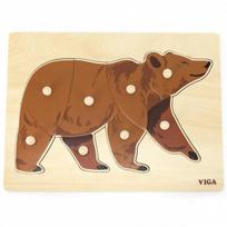 Medinė dėlionė vaikams - Meška Puzzle Viga